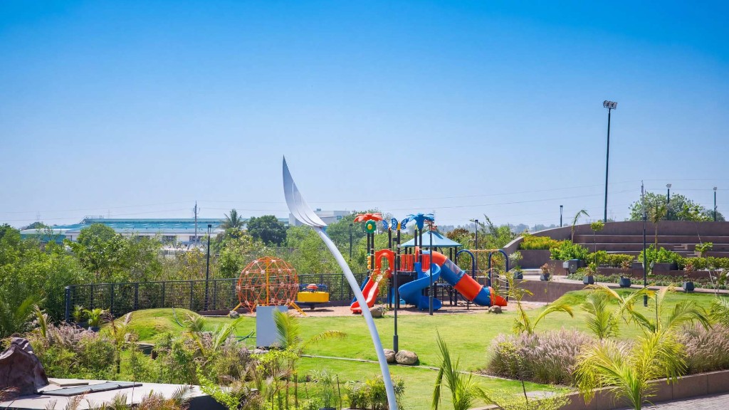 Beverly Hills kids play area at sunset