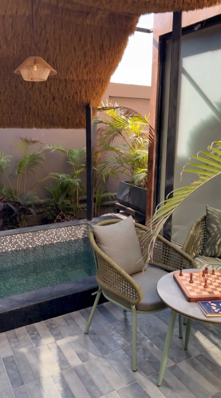 Instagram post — private plunge pool and villa terrace