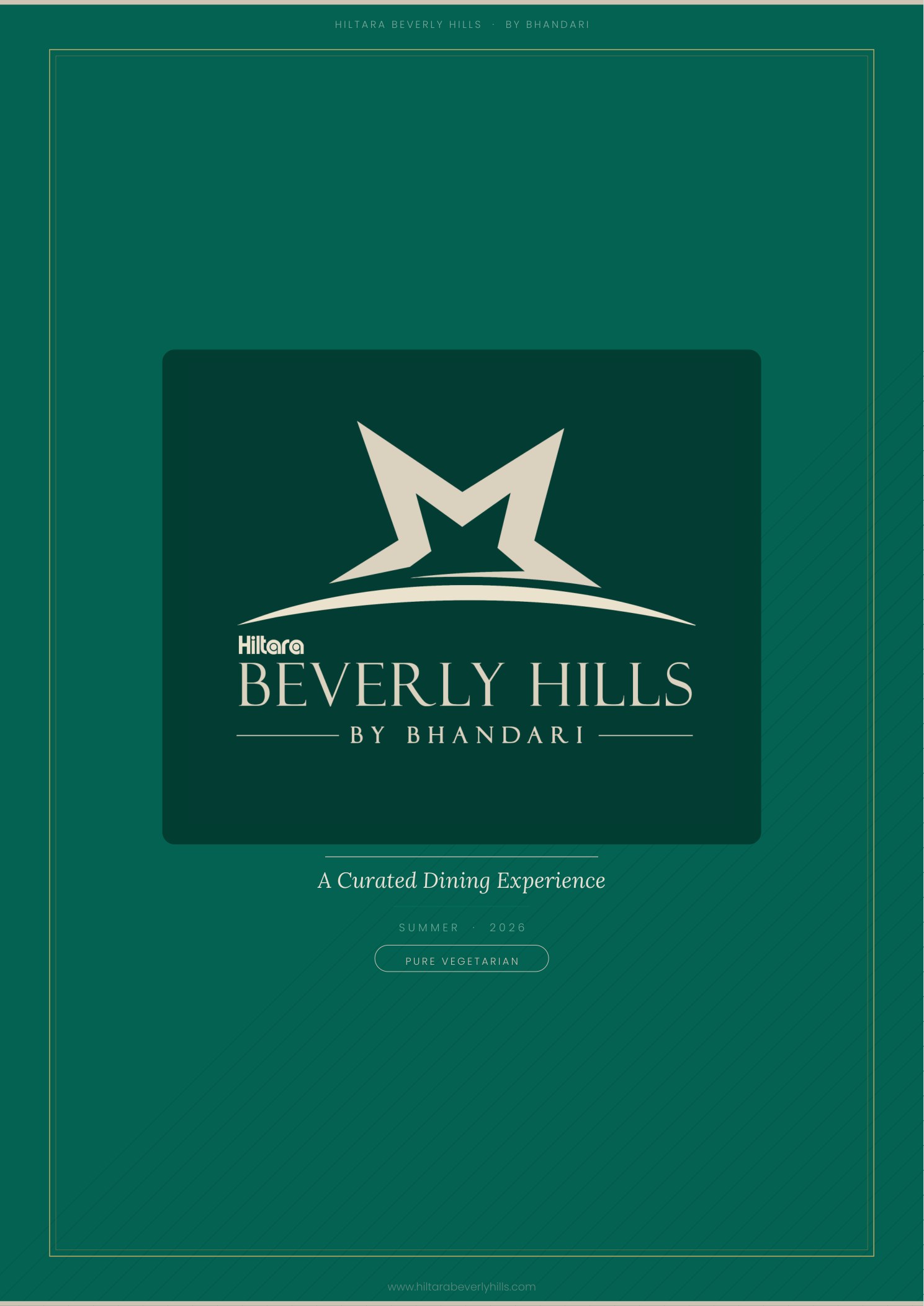 Menu cover — Hiltara Beverly Hills Summer 2026