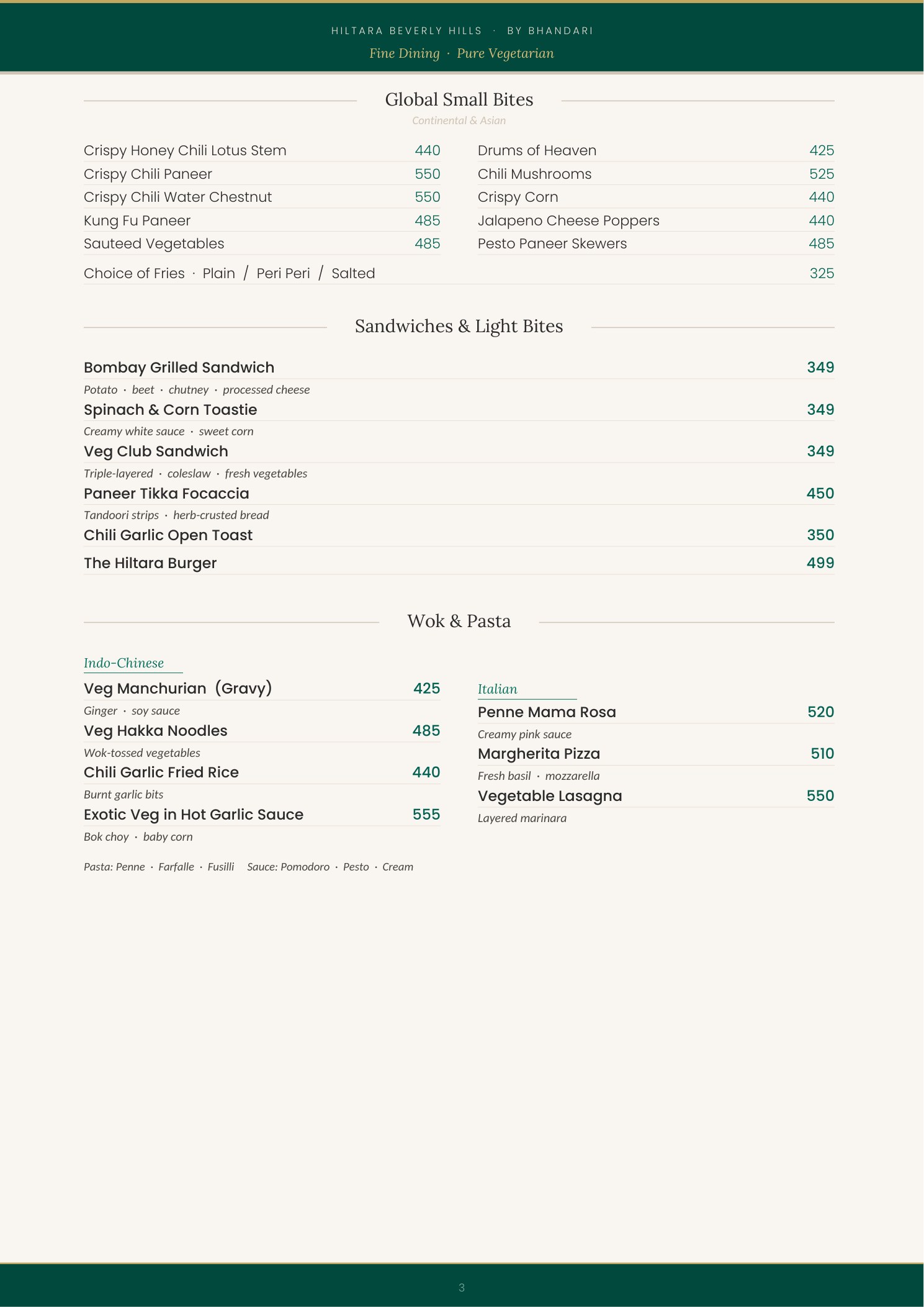 Menu page 3 — Salads & Starters