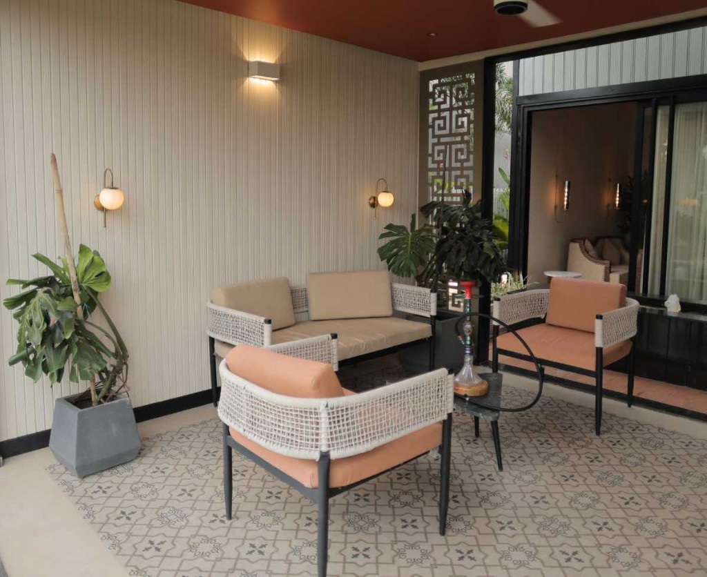 3 BHK villa outdoor patio seating area