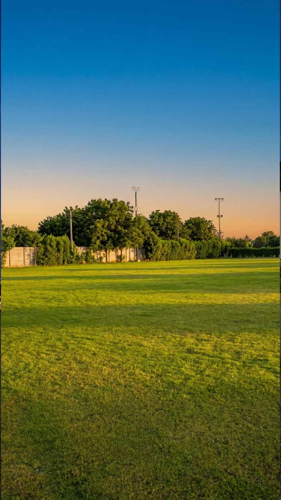 The Grand Sunset Lawn at Beverly Hills at golden hour