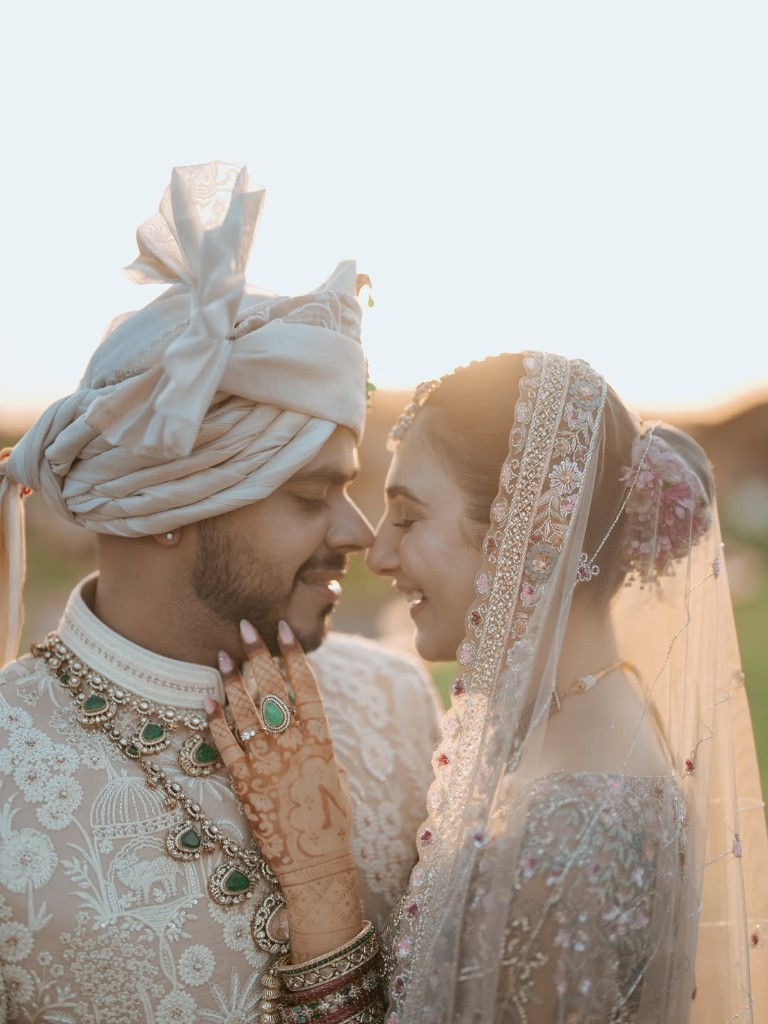 Bride and groom during pheras at the Lagoon Palms, Beverly Hills