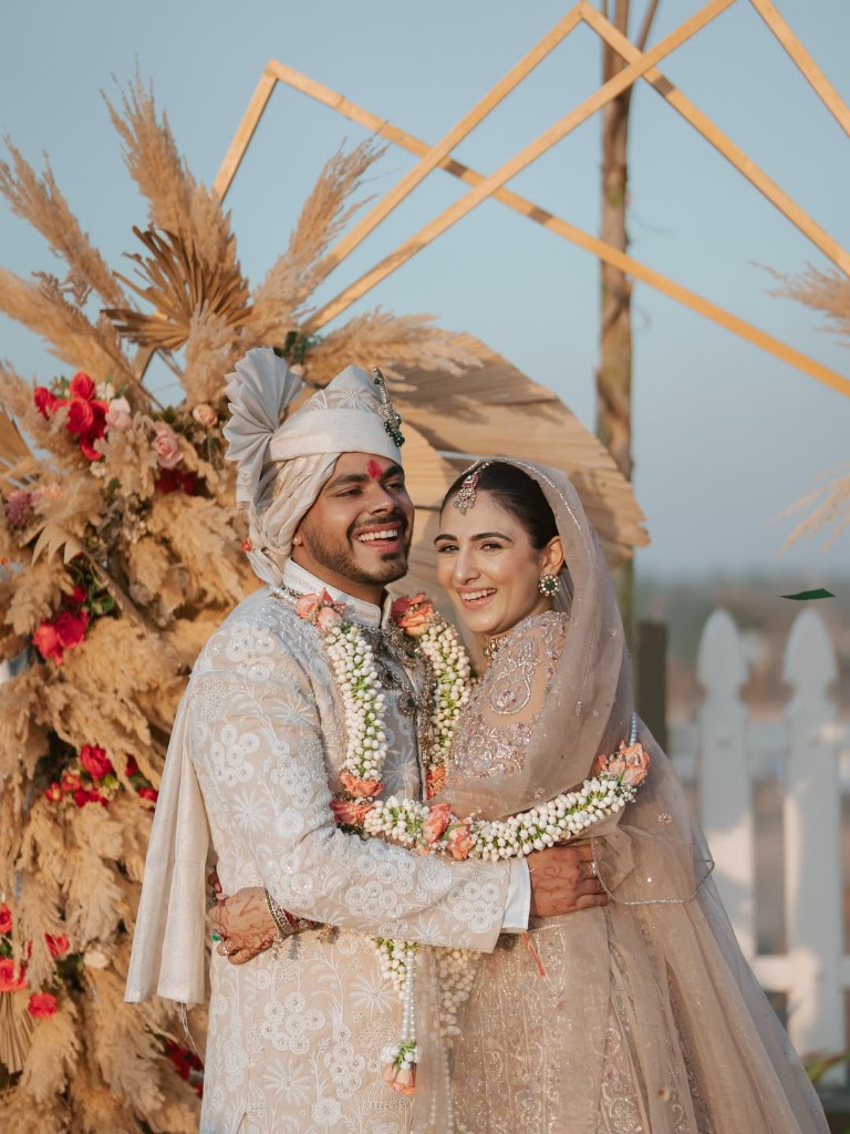 Couple at sangeet evening, Hollywood Lawn, Beverly Hills